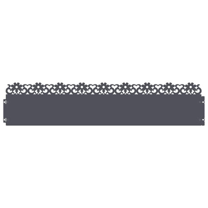 vidaXL Lawn Edgings 10 pcs 103 x 0.05 x 22 cm Steel Anthracite 2