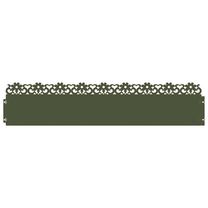 vidaXL Lawn Edgings 10 pcs 103 x 0.05 x 22 cm Steel Olive Green 2
