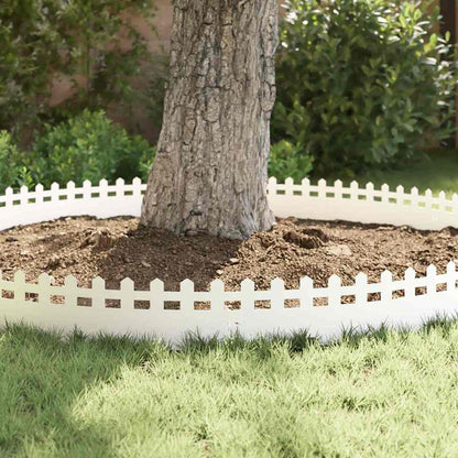 vidaXL Lawn Edgings 10 pcs 103 x 0.05 x 22 cm Steel White 5