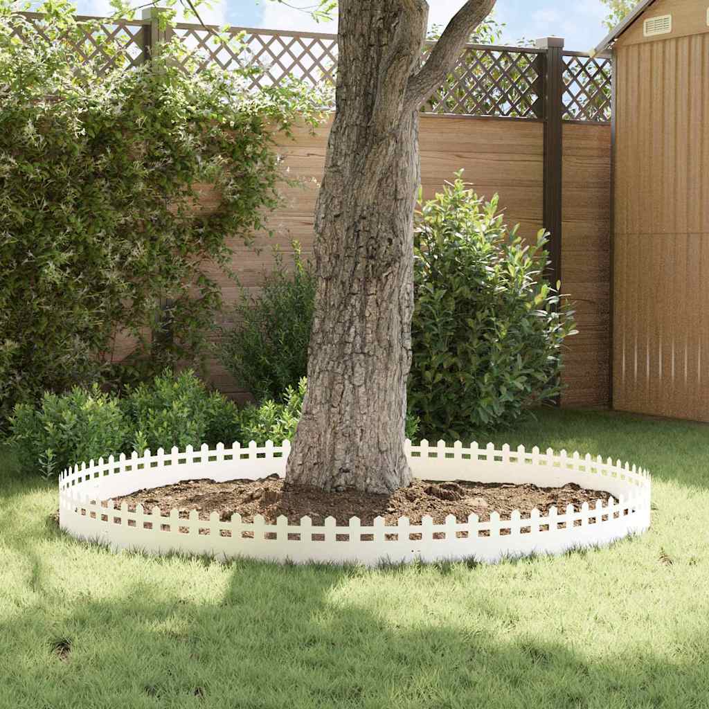 vidaXL Lawn Edgings 10 pcs 103 x 0.05 x 22 cm Steel White 4
