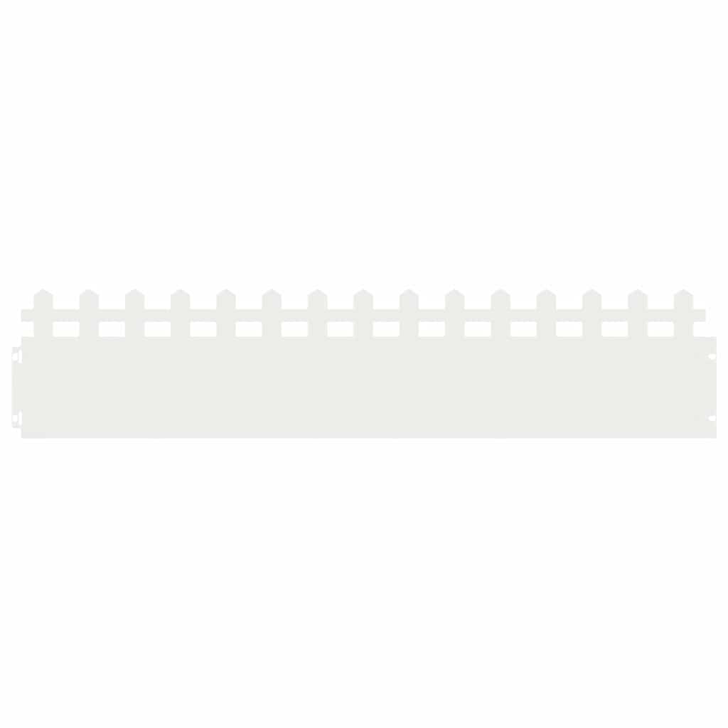 vidaXL Lawn Edgings 10 pcs 103 x 0.05 x 22 cm Steel White 2