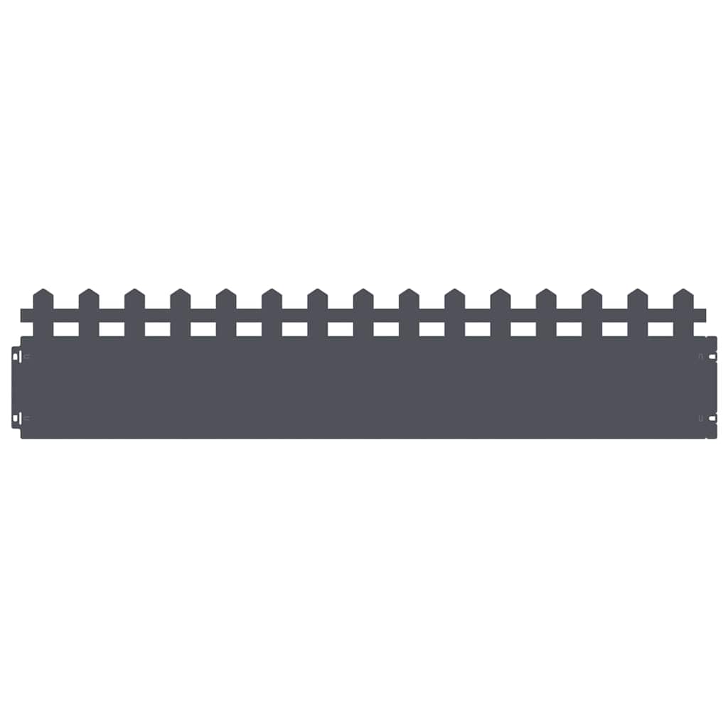 vidaXL Lawn Edgings 10 pcs 103 x 0.05 x 22 cm Steel Anthracite 2