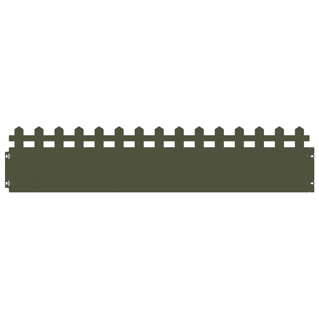 vidaXL Lawn Edgings 10 pcs 103 x 0.05 x 22 cm Steel Olive Green 2