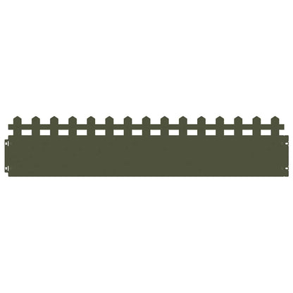 vidaXL Lawn Edgings 10 pcs 103 x 0.05 x 22 cm Steel Olive Green 2