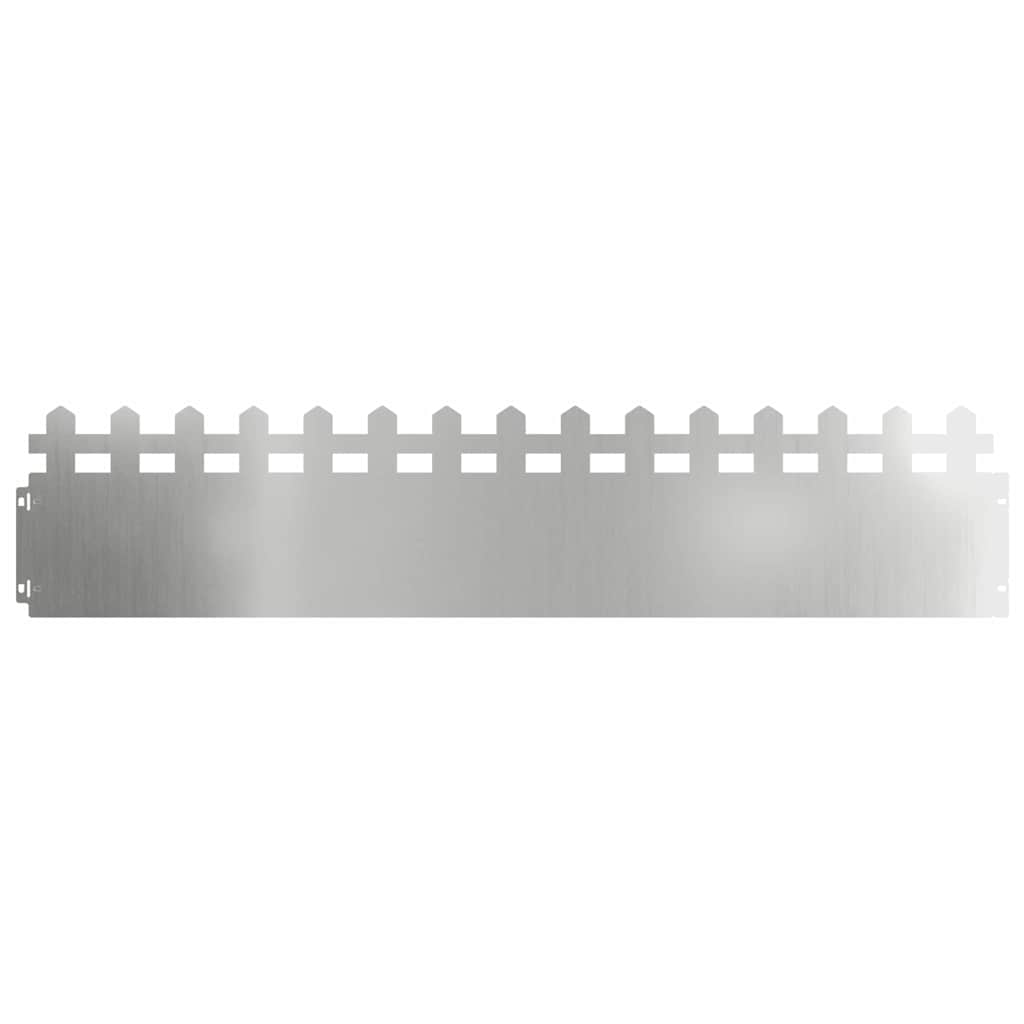 vidaXL Lawn Edgings 20 pcs 103 x 0.05 x 22 cm Galvanised Steel Silver 2