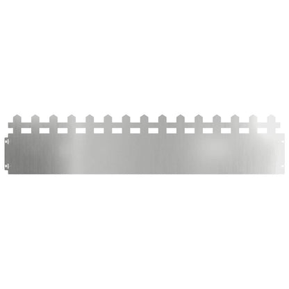 vidaXL Lawn Edgings 20 pcs 103 x 0.05 x 22 cm Galvanised Steel Silver 2