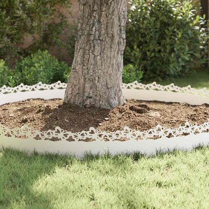 vidaXL Lawn Edgings 10 pcs 103 x 0.05 x 22 cm Steel White 5