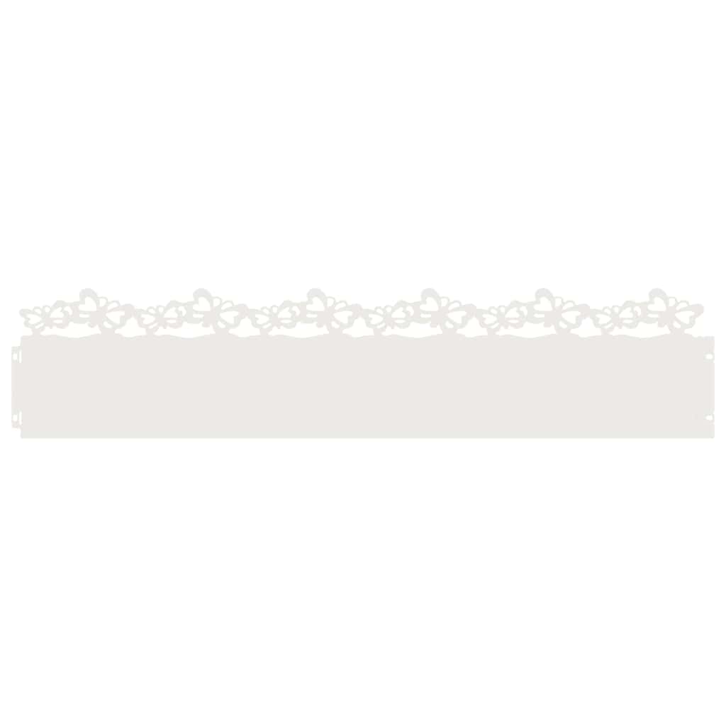 vidaXL Lawn Edgings 10 pcs 103 x 0.05 x 22 cm Steel White 2