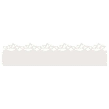 vidaXL Lawn Edgings 10 pcs 103 x 0.05 x 22 cm Steel White 2