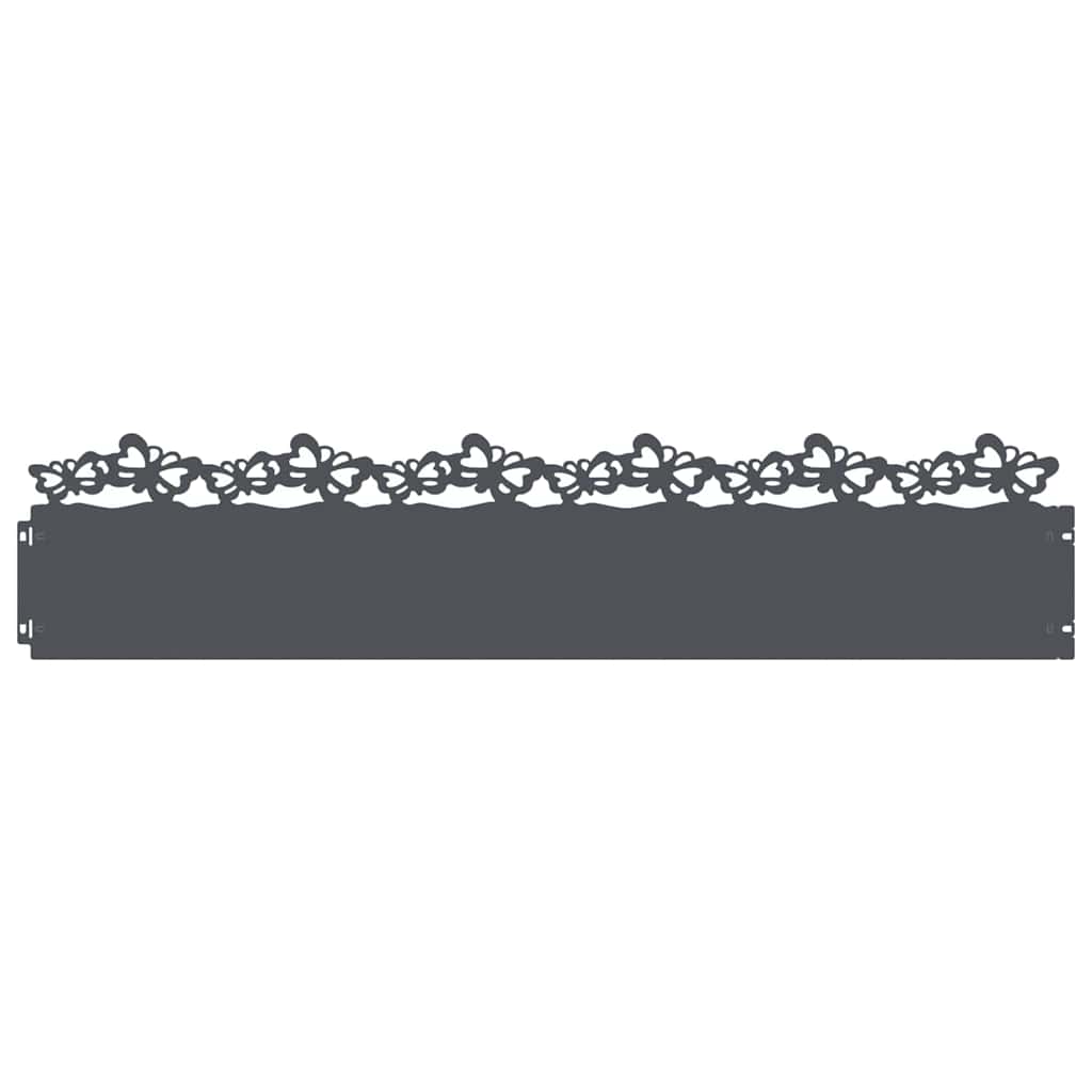 vidaXL Lawn Edgings 10 pcs 103 x 0.05 x 22 cm Steel Anthracite 2