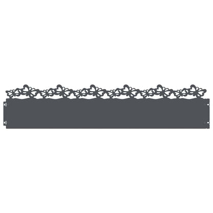 vidaXL Lawn Edgings 10 pcs 103 x 0.05 x 22 cm Steel Anthracite 2