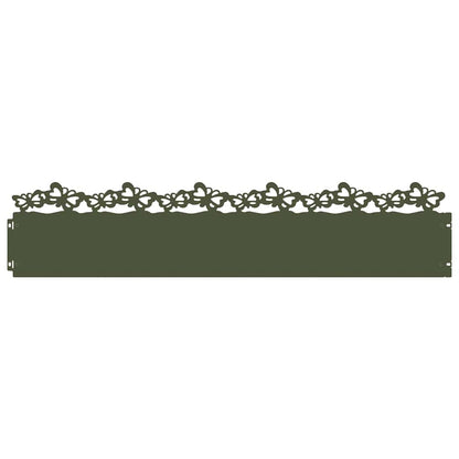 vidaXL Lawn Edgings 10 pcs 103 x 0.05 x 22 cm Steel Olive Green 2