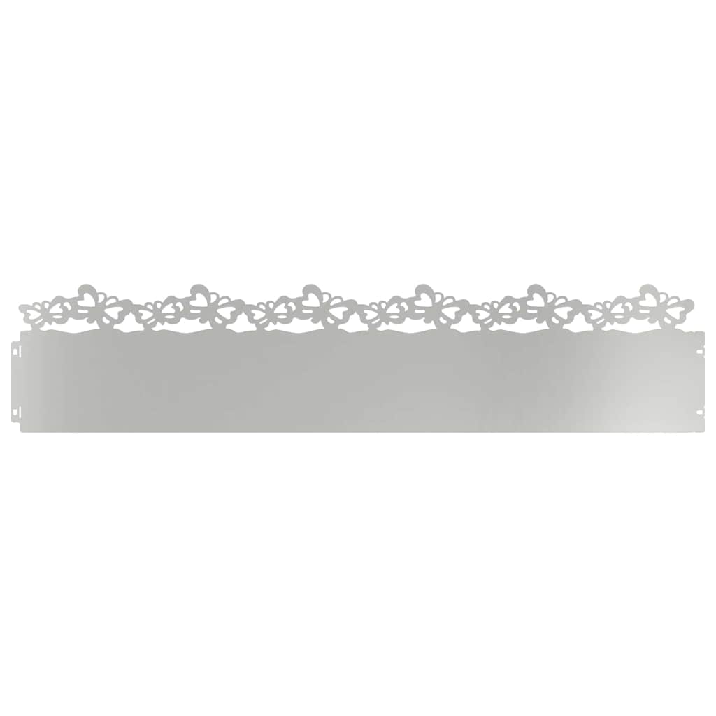 vidaXL Lawn Edgings 20 pcs 103 x 0.05 x 22 cm Galvanised Steel Silver 2
