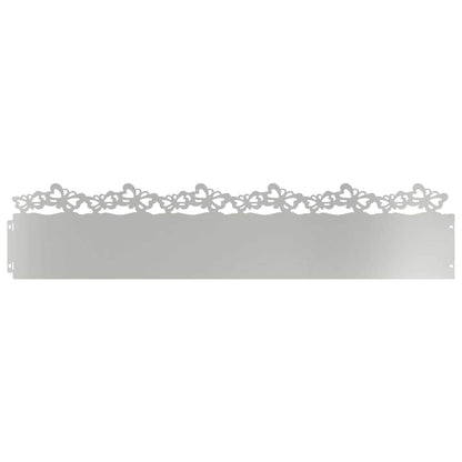 vidaXL Lawn Edgings 20 pcs 103 x 0.05 x 22 cm Galvanised Steel Silver 2