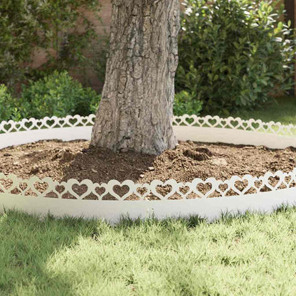 vidaXL Lawn Edgings 10 pcs 103 x 0.05 x 22 cm Steel White 5
