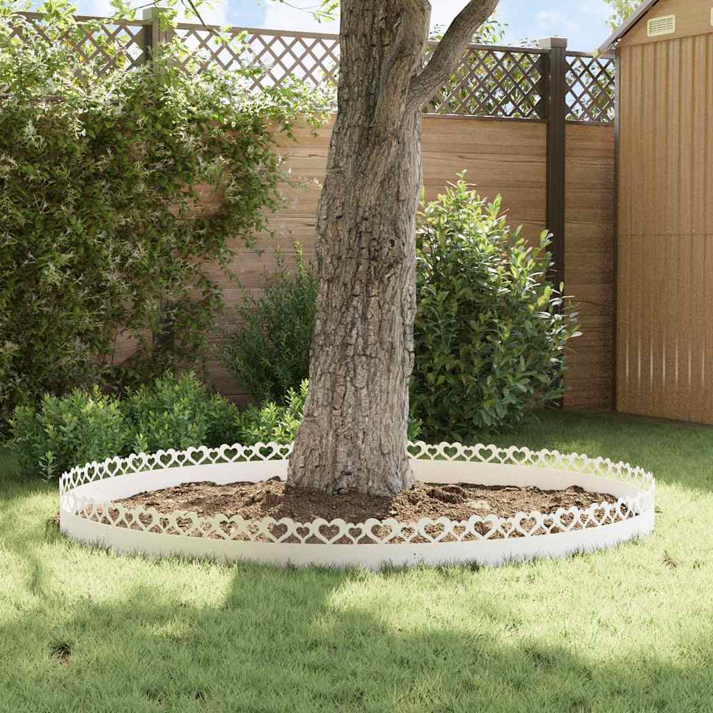 vidaXL Lawn Edgings 10 pcs 103 x 0.05 x 22 cm Steel White 4