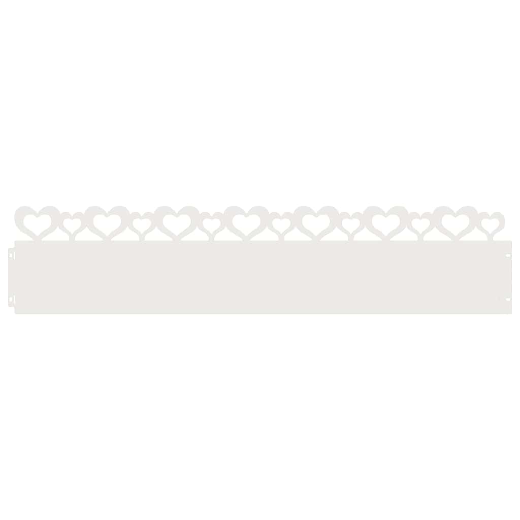 vidaXL Lawn Edgings 10 pcs 103 x 0.05 x 22 cm Steel White 2