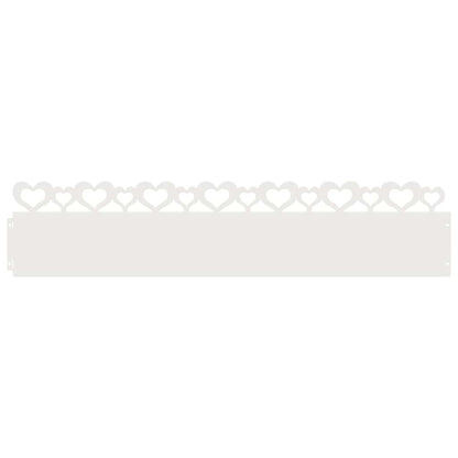 vidaXL Lawn Edgings 10 pcs 103 x 0.05 x 22 cm Steel White 2