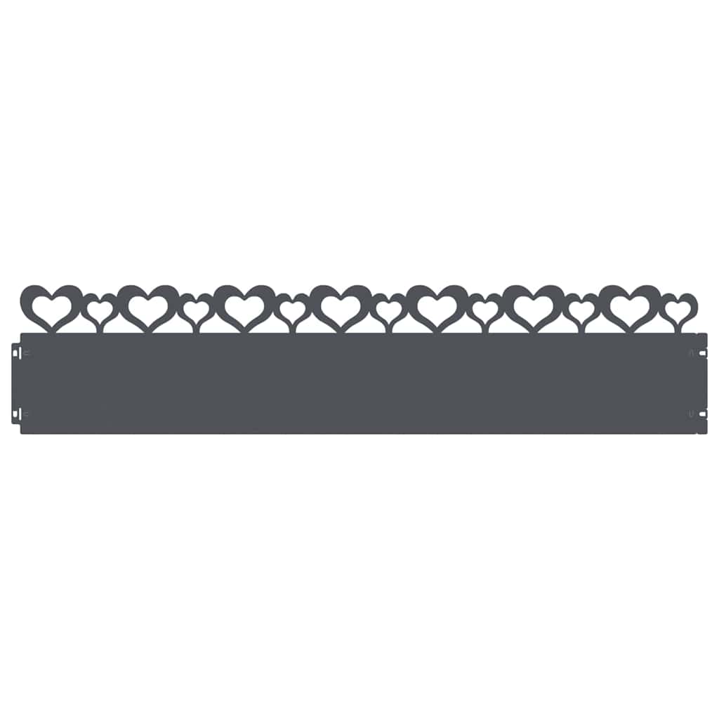 vidaXL Lawn Edgings 10 pcs 103 x 0.05 x 22 cm Steel Anthracite 2