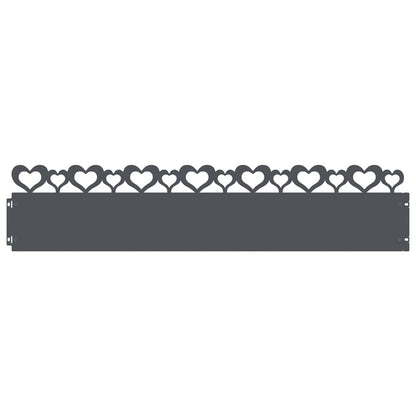 vidaXL Lawn Edgings 10 pcs 103 x 0.05 x 22 cm Steel Anthracite 2