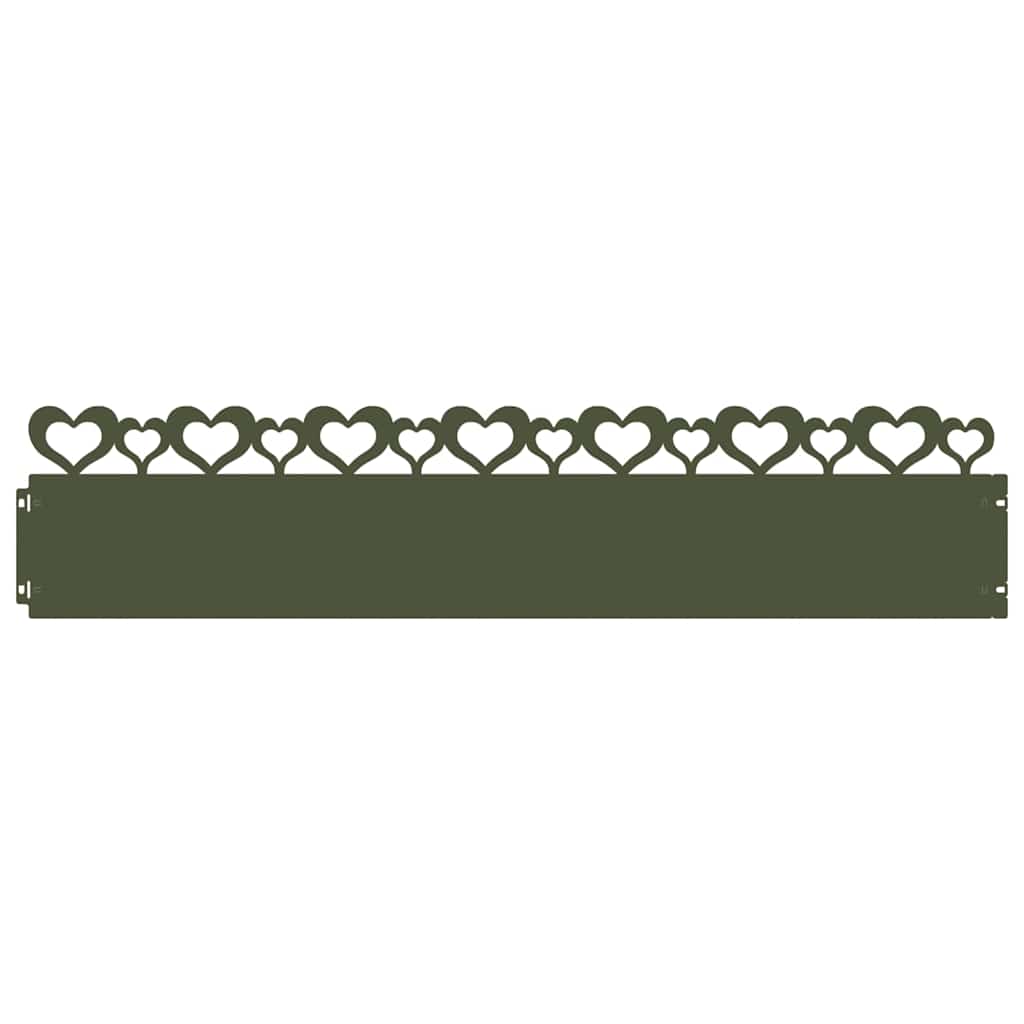 vidaXL Lawn Edgings 10 pcs 103 x 0.05 x 22 cm Steel Olive Green 2
