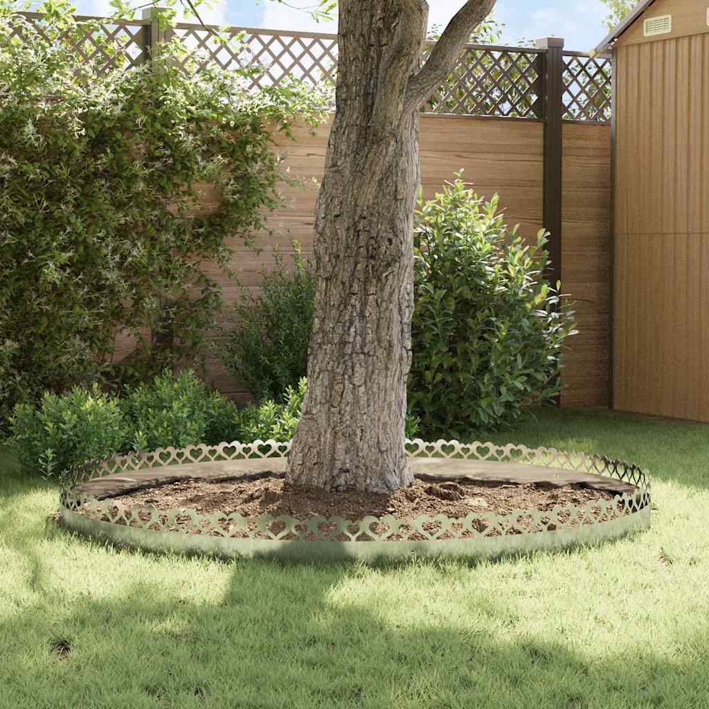 vidaXL Lawn Edgings 20 pcs 103 x 0.05 x 22 cm Galvanised Steel Silver 4