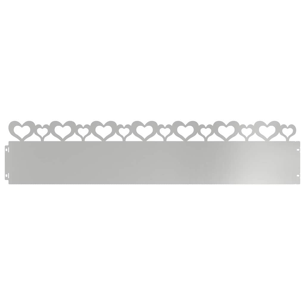 vidaXL Lawn Edgings 20 pcs 103 x 0.05 x 22 cm Galvanised Steel Silver 2