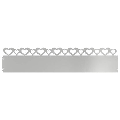 vidaXL Lawn Edgings 20 pcs 103 x 0.05 x 22 cm Galvanised Steel Silver 2
