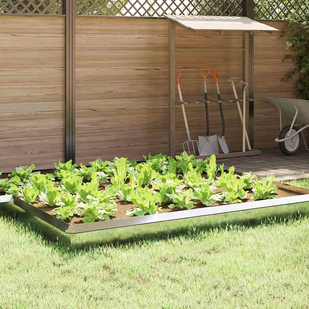 vidaXL Snail Fence 16 pcs 50 x 3.5 x 25 cm Galvanised Steel Silver 1