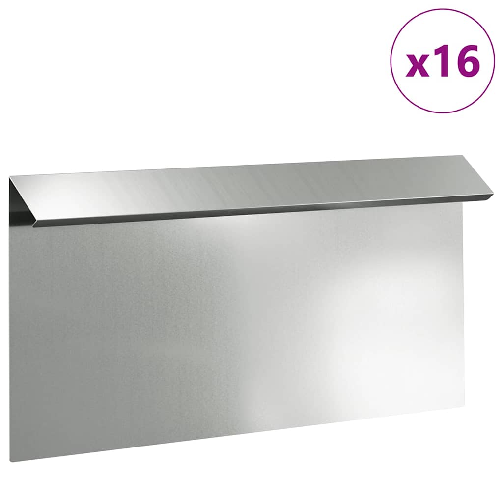vidaXL Snail Fence 16 pcs 50 x 3.5 x 25 cm Galvanised Steel Silver 3