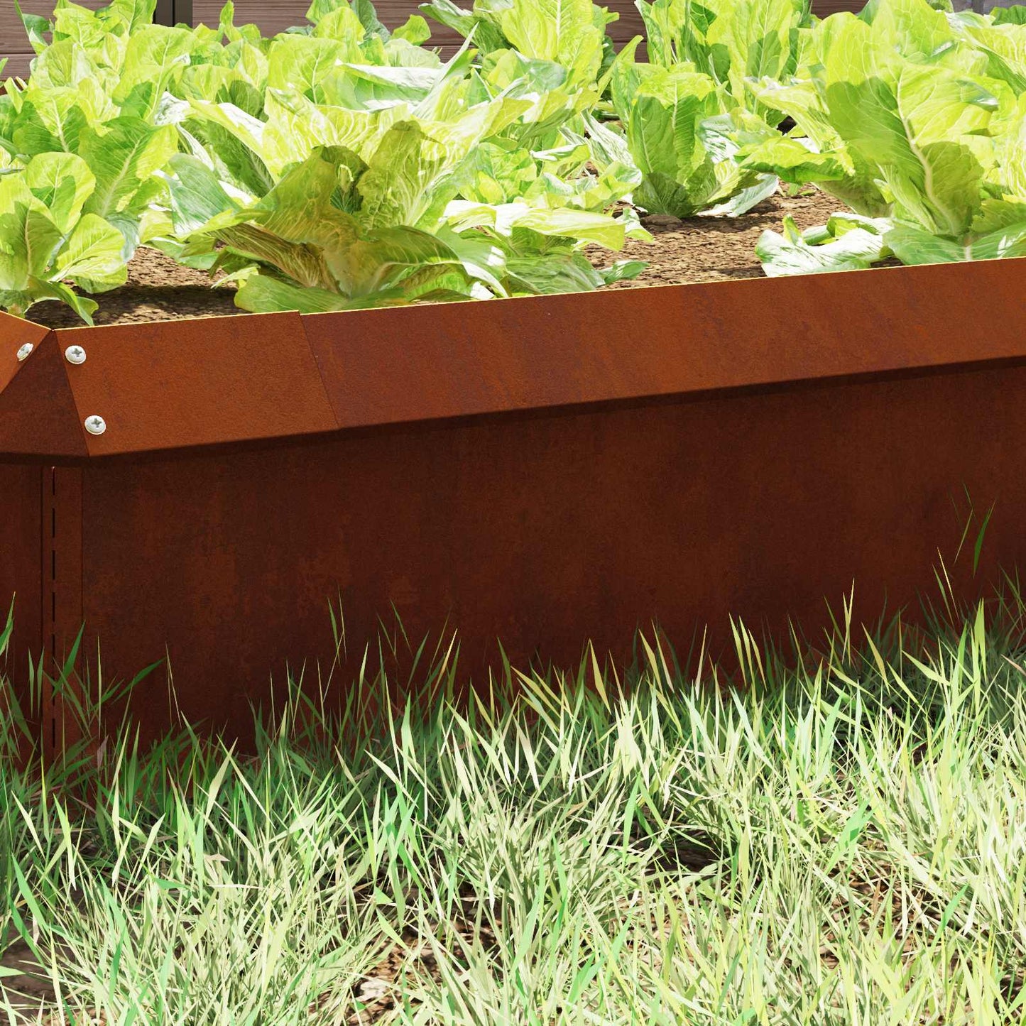 vidaXL Snail Fence 16 pcs 50 x 3.5 x 25 cm Weathering Steel Rusty 3