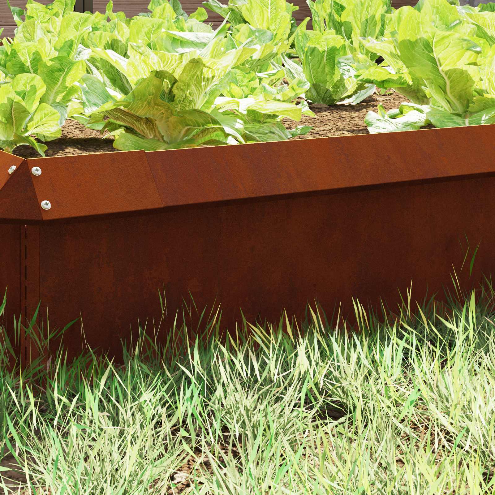 vidaXL Snail Fence 16 pcs 50 x 3.5 x 25 cm Weathering Steel Rusty 3