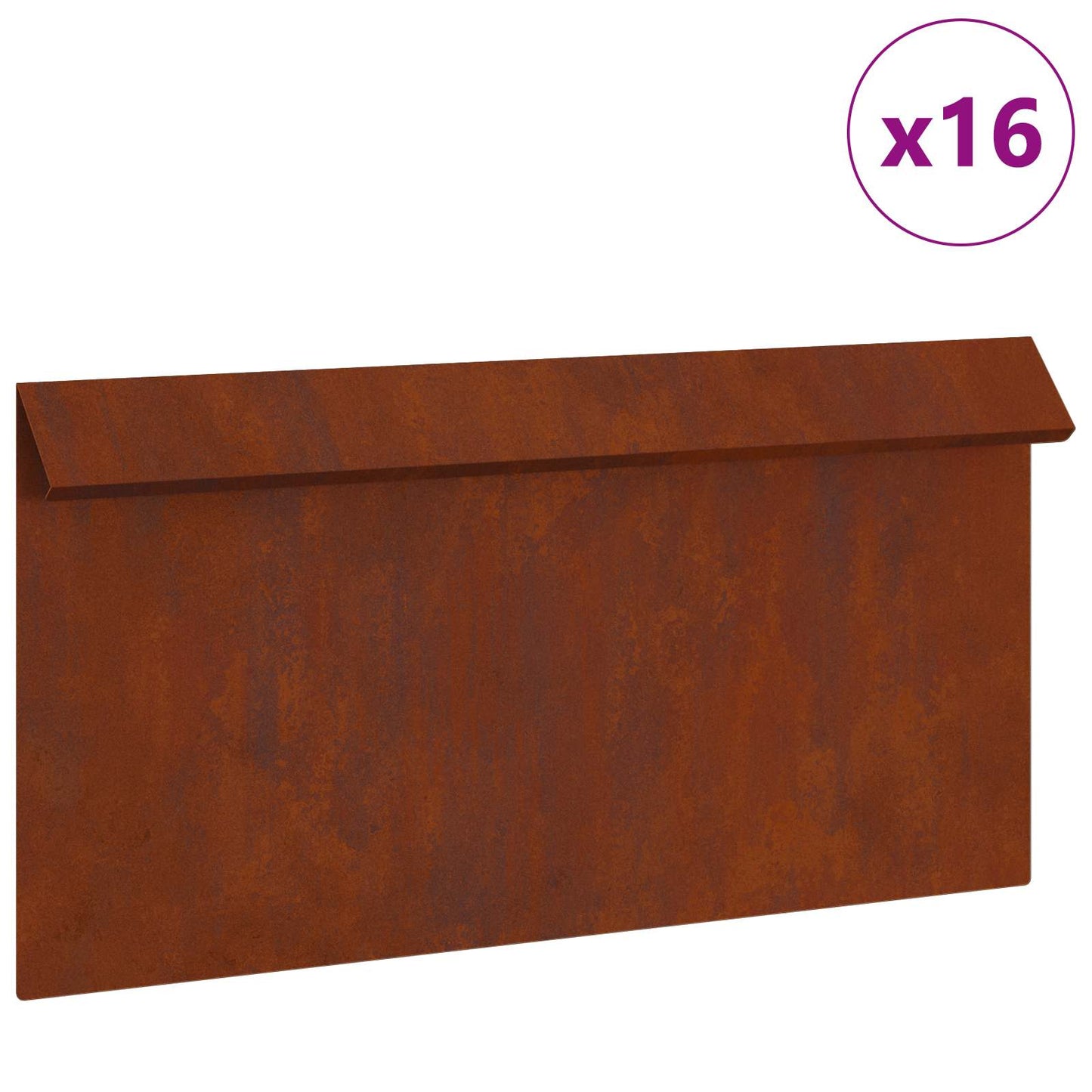 vidaXL Snail Fence 16 pcs 50 x 3.5 x 25 cm Weathering Steel Rusty 2