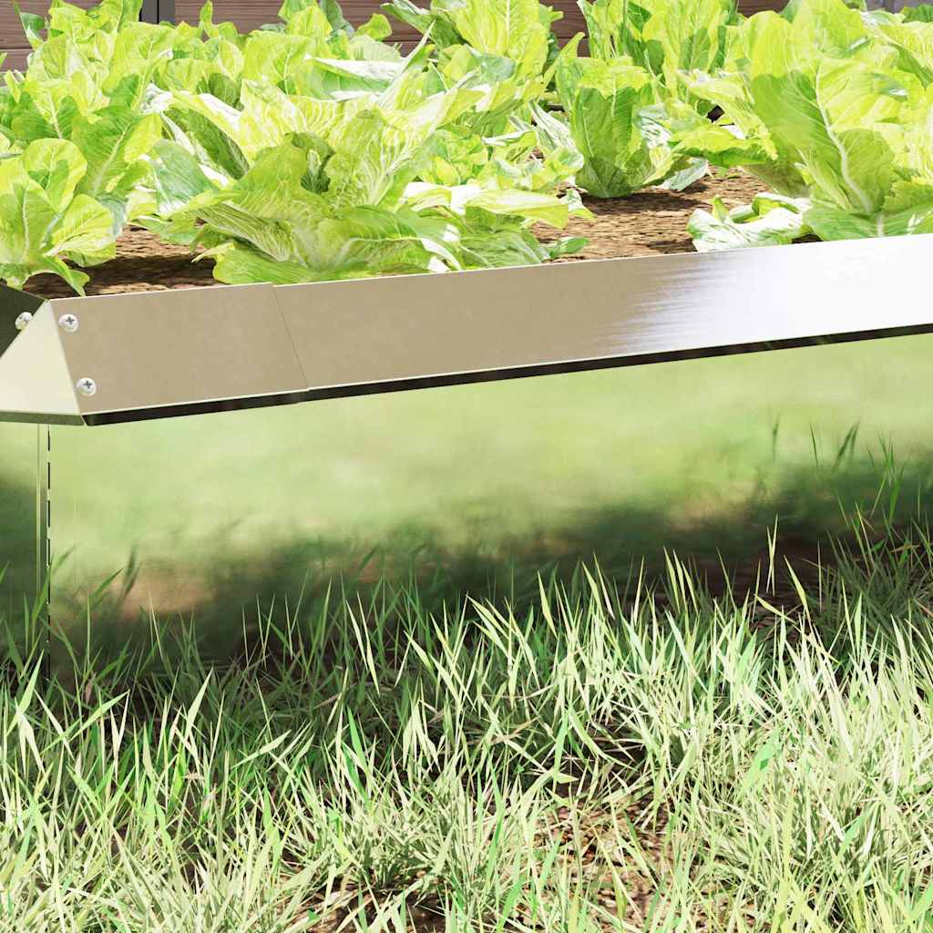 vidaXL Snail Fence 4 pcs 100 x 3.5 x 25 cm Stainless Steel Silver 3