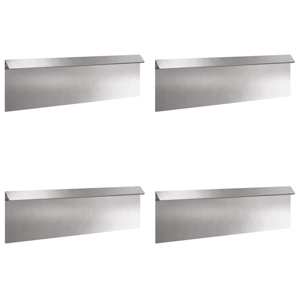 vidaXL Snail Fence 4 pcs 100 x 3.5 x 25 cm Stainless Steel Silver 2