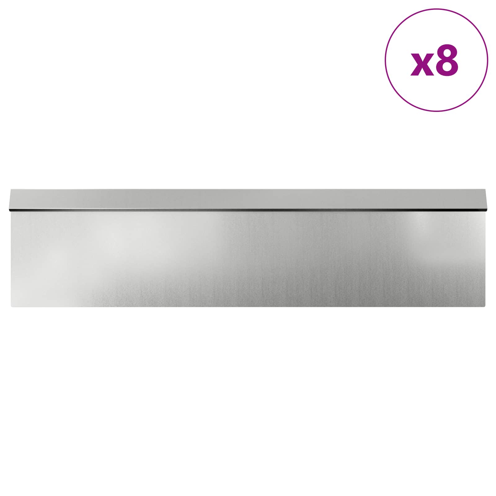 vidaXL Snail Fences 12 pcs 100 x 3.5 x 25 cm Galvanised Steel Silver 3
