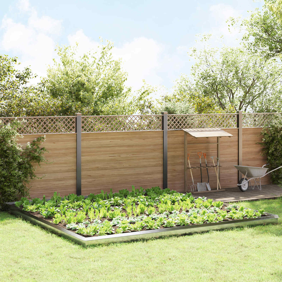 vidaXL Snail Fences 100 x 3.5 x 25 cm Silver