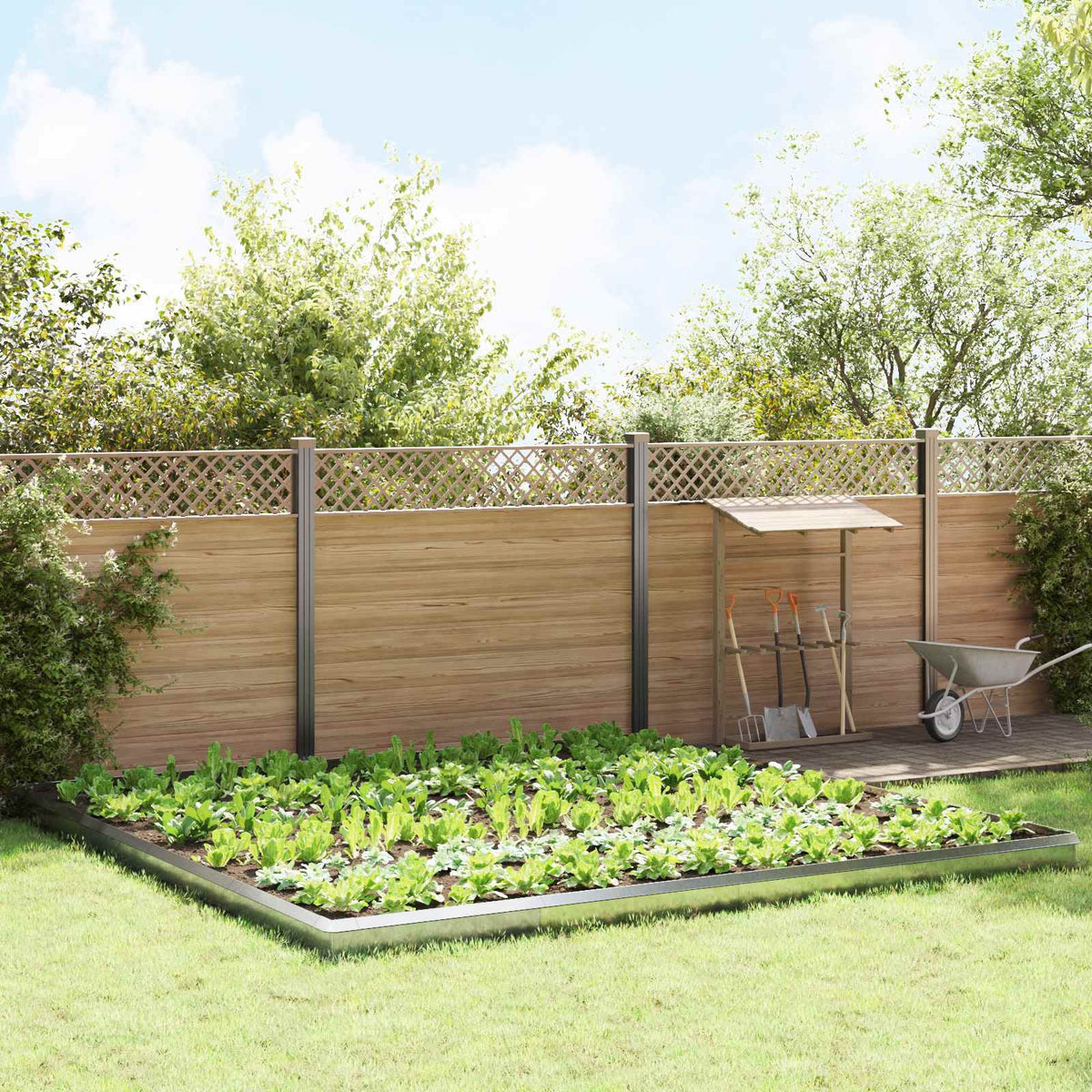 vidaXL Snail Fences 100 x 3.5 x 25 cm Silver