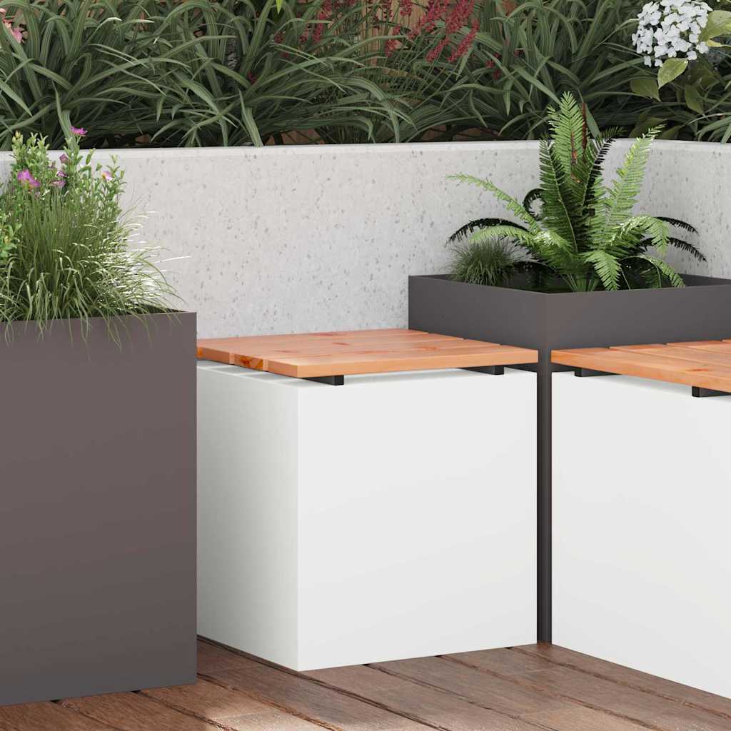 vidaXL Garden Bench White 40 x 40 x 43 cm Steel 1