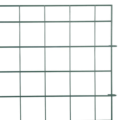 vidaXL Pond Fence Set 5 pcs 100 x 50 cm Steel Green 5