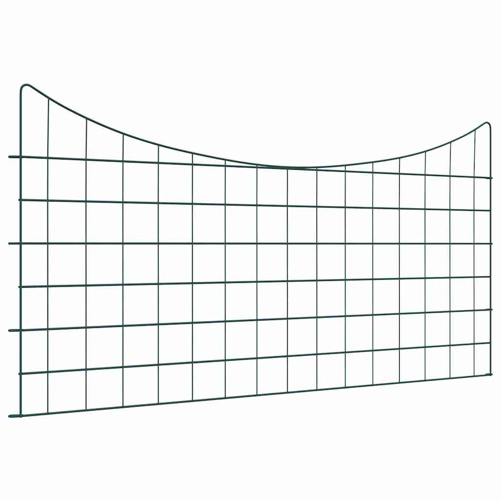 vidaXL Pond Fence Set 8 pcs Steel Green