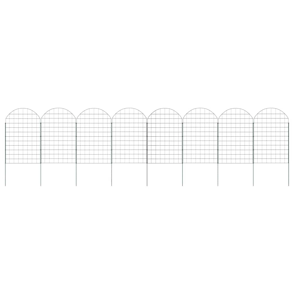 vidaXL Pond Fence Set 8 pcs 50 x 80 cm Steel Green 3