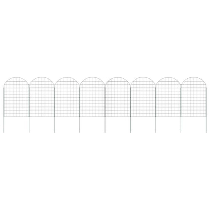 vidaXL Pond Fence Set 8 pcs 50 x 80 cm Steel Green 3