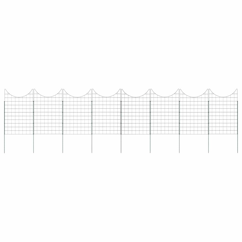 vidaXL Pond Fence Set 8 pcs 50 x 80 cm Steel Green 3