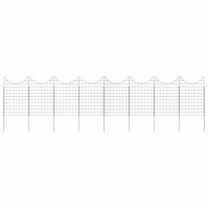 vidaXL Pond Fence Set 8 pcs 50 x 80 cm Steel Green 3