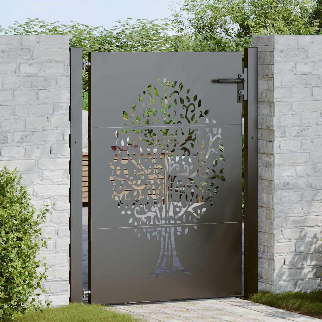 Garden Gate Corten Steel Tree Design Black
