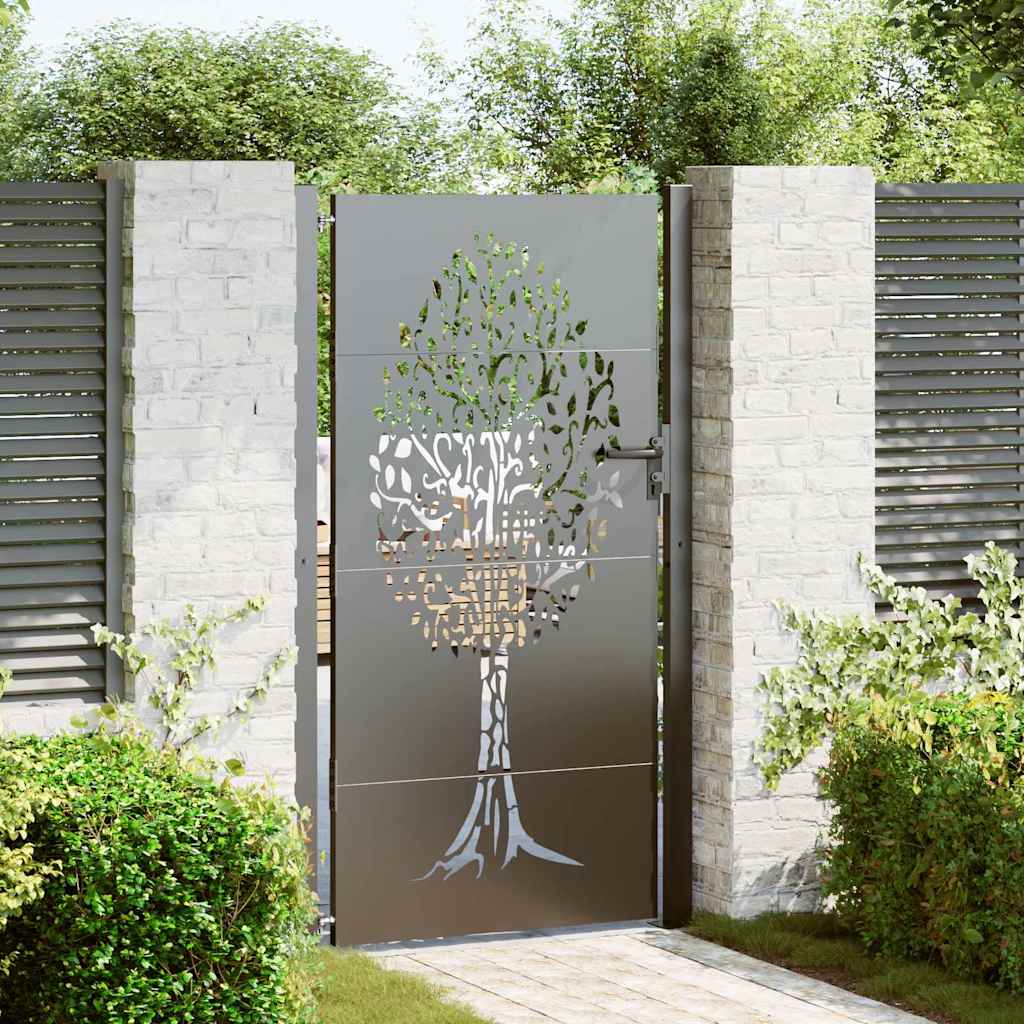 Garden Gate Corten Steel Tree Design Black