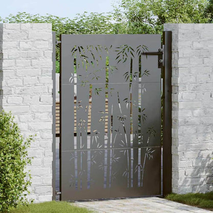 Garden Gate Corten Steel Bamboo Design Black
