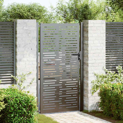 Garden Gate Corten Steel Square Design Black 100 x 200 cm