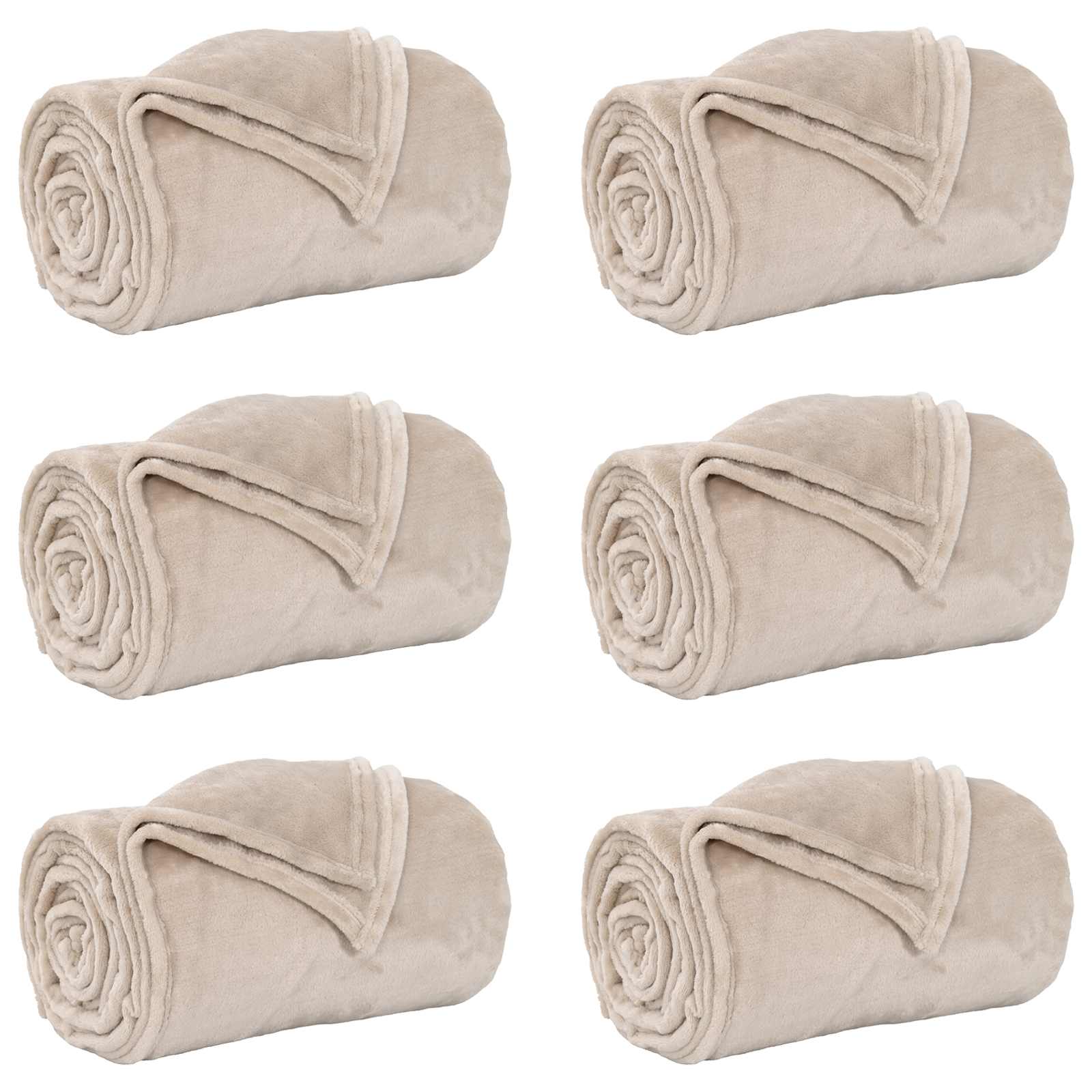 vidaXL Throw Blankets 6 pcs Beige 130 x 150 cm 2.98 kg Fleece 2